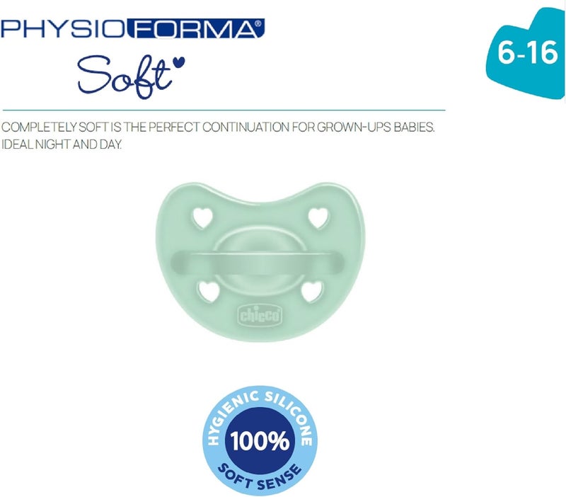 Chicco Physioforma Soft Silicone Soother 6-16m (1 pc), Blue - Image 4